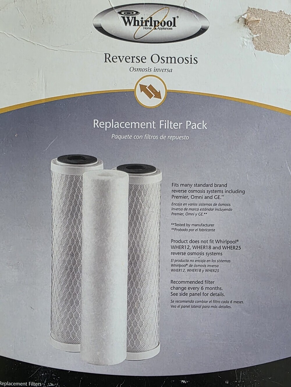Whirlpool Reverse Osmosis Replacement Filter Pack